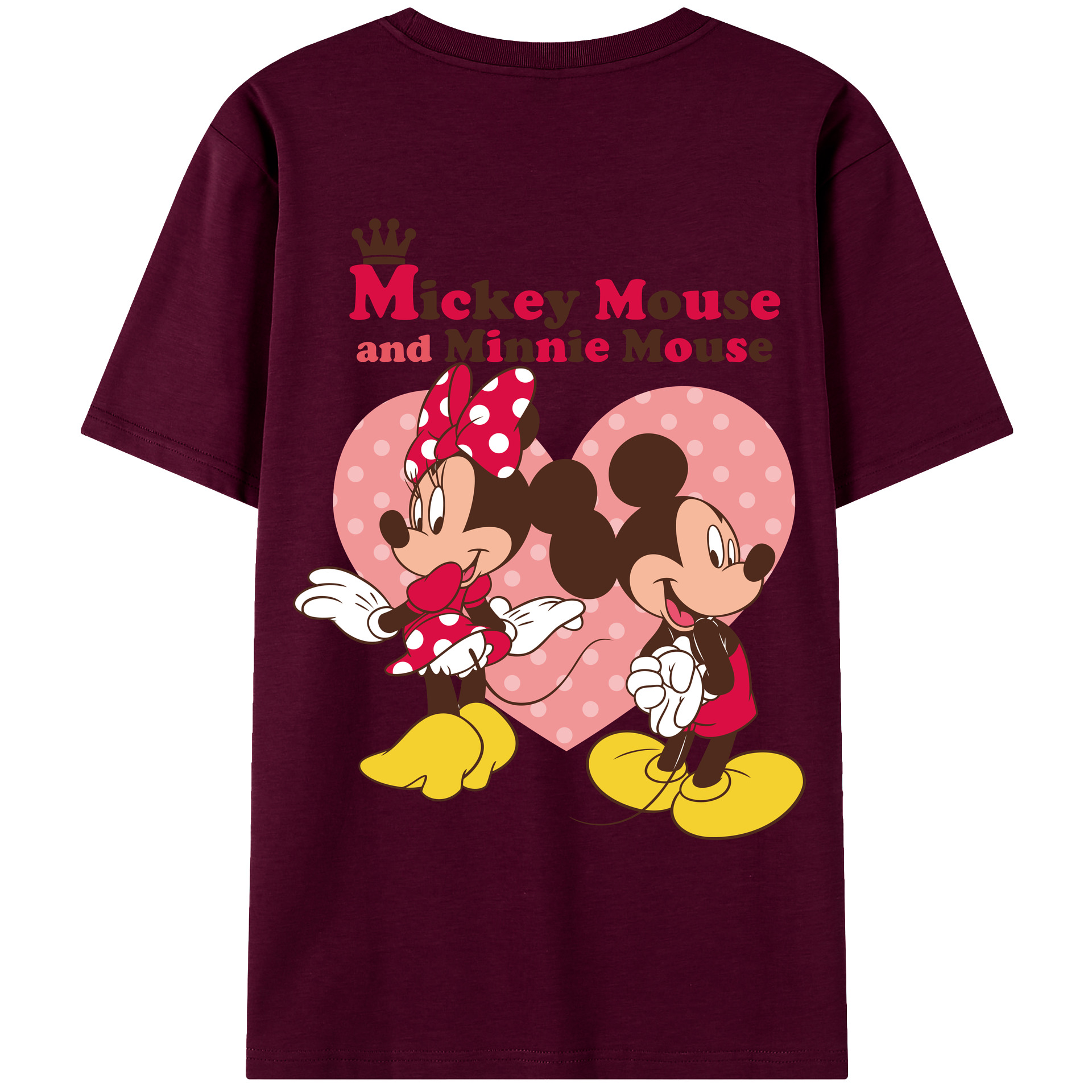 （画像用） ミッキーマウス Mickey Mouse レディース半袖Tシャツ(バックプリント)